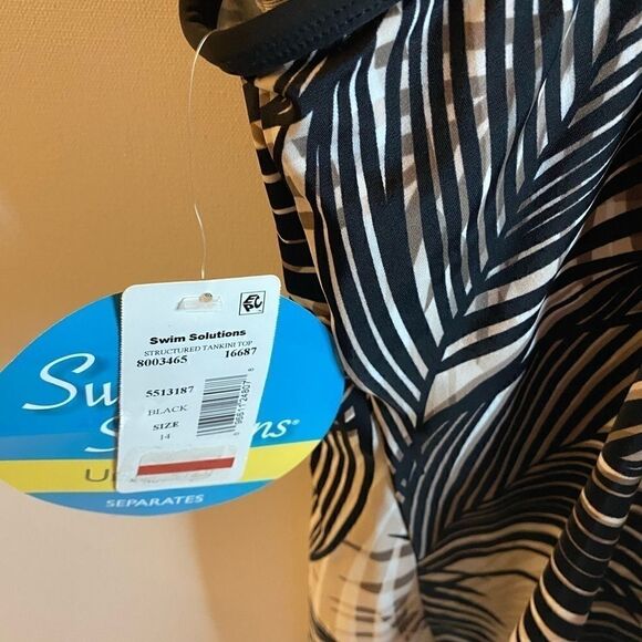 🎀Swim solutions printed zebra tankini swim top size:14🎁 - Picture 7 of 7